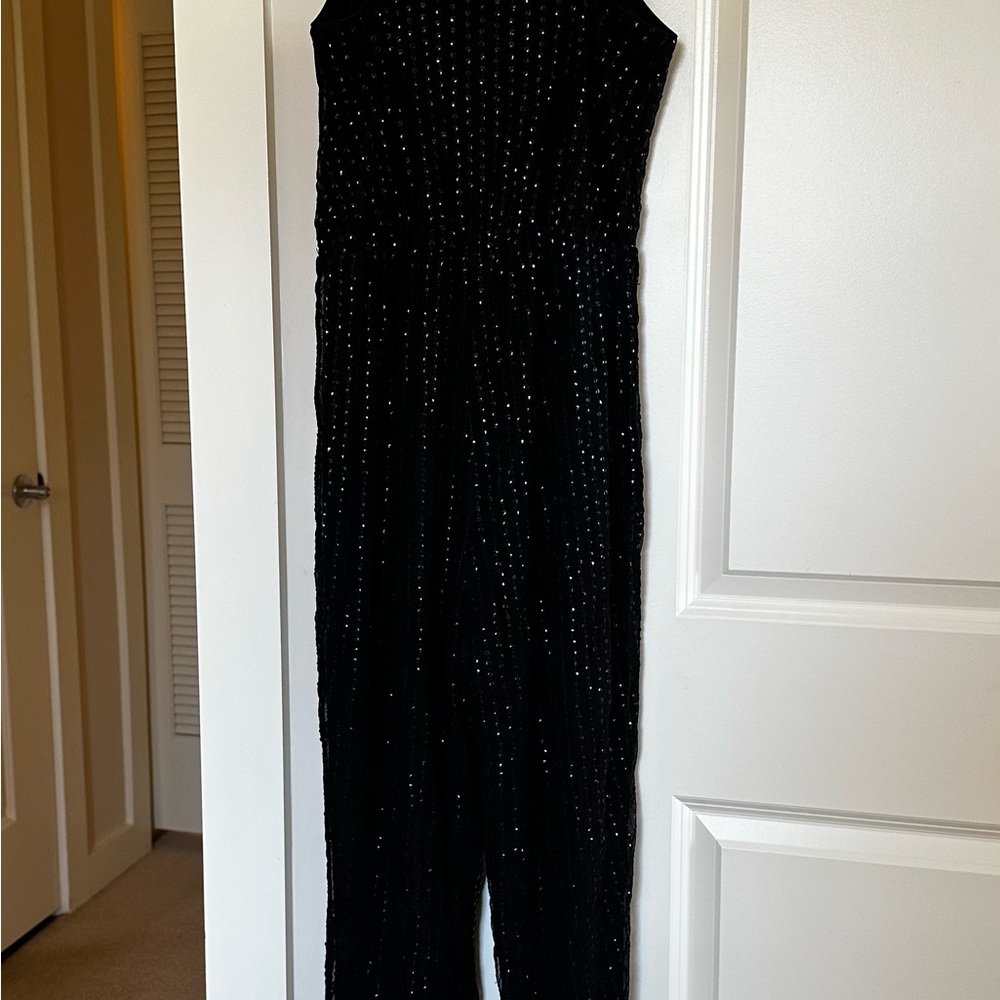 Express Black Strapless Jumpsuit